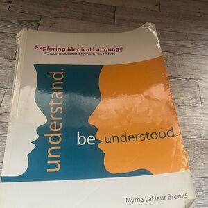 Exploring Medical Language textbook - white, teal, orange cover